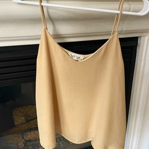 lemon yellow flowy tank top size S